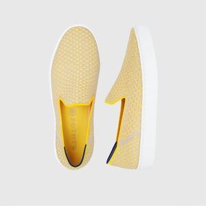 Rothy's The Original Slip On Sneakers in Sunshine Honeycomb (Yellow/Cream)